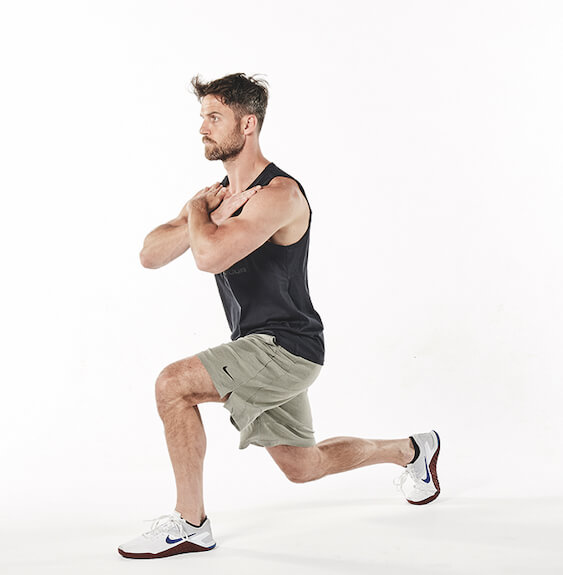 man demonstrates plyometric split squat