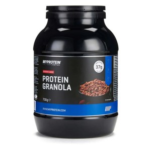 A tub of Myprotein granola