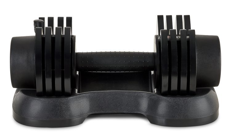 side view of MuscleSquad adjustable dumbbell