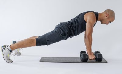 Man performing start of renegade row