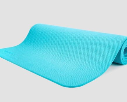 A partially rolled up Myprotein Yoga Recovery Mat