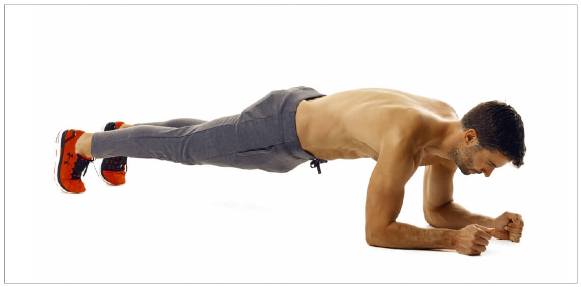 man performing plank abs exercise