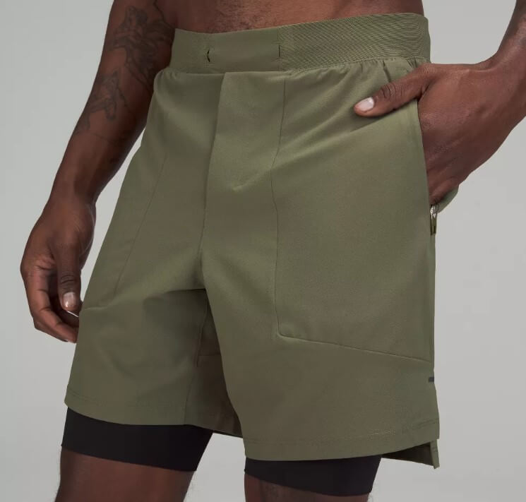 Man wearing a pair of Lululemon License to Train shorts
