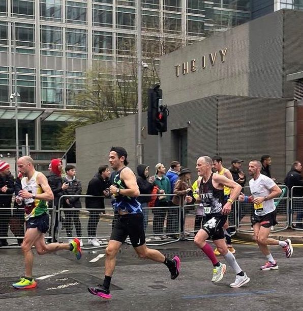 Marathon runners on the course in London