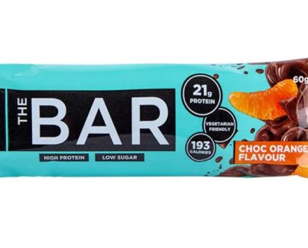 A product shot of PE Nutrition The Bar protein bar