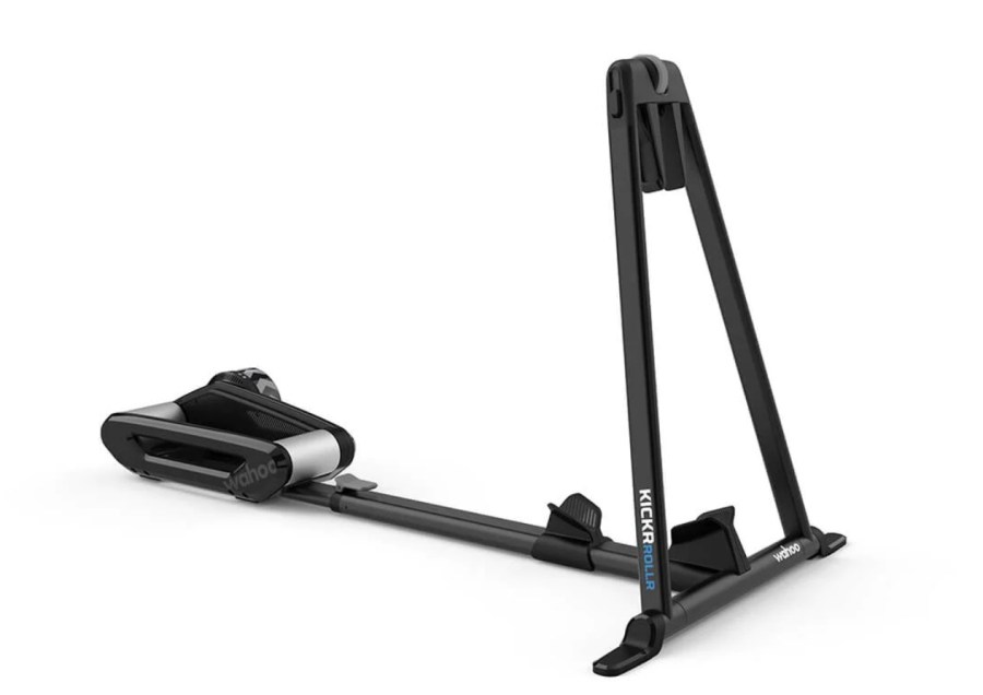 Product shot of a Wahoo KICKR ROLLR exercise bike roller