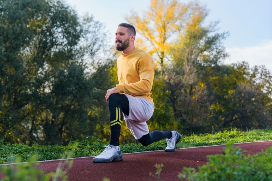 man working out outside before run