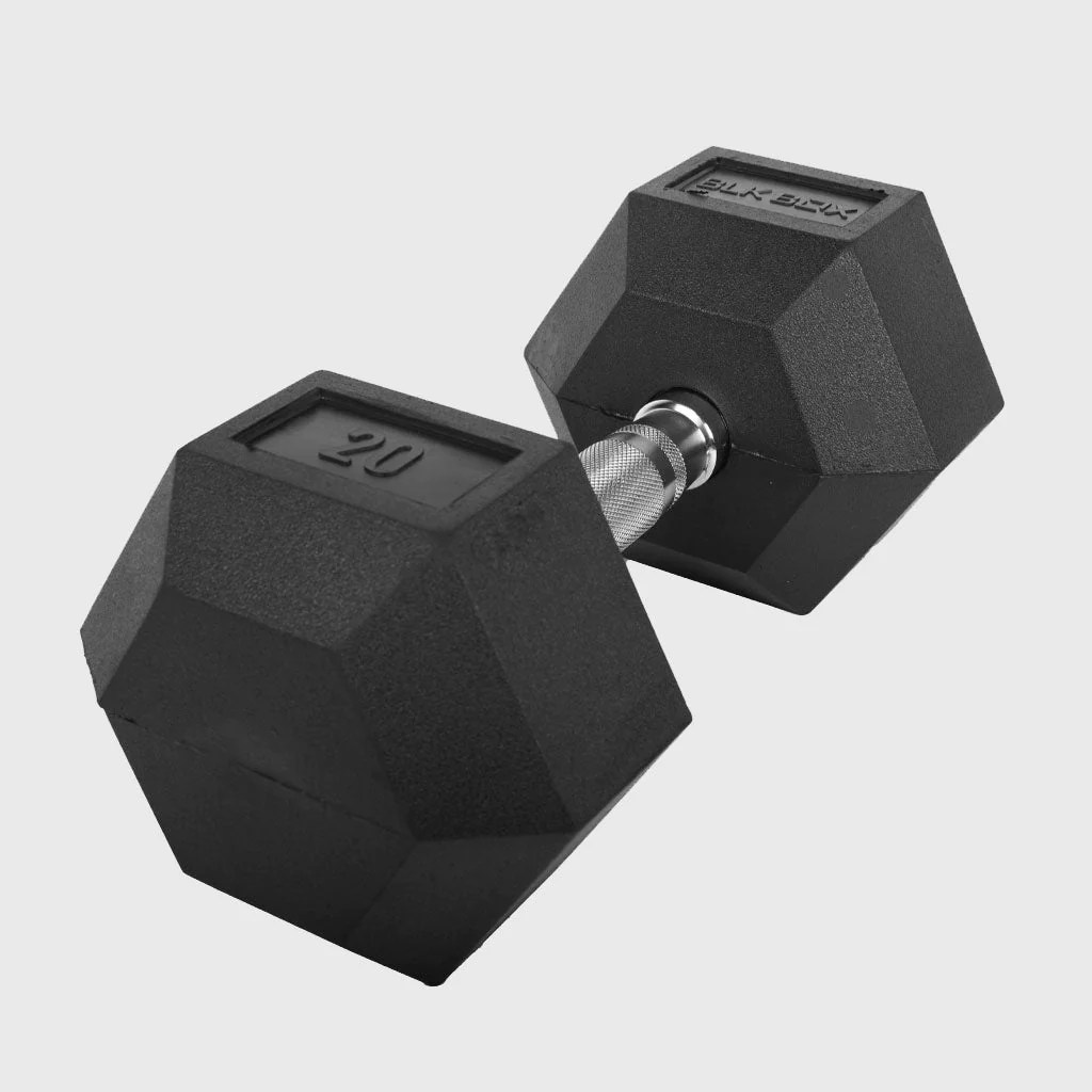 BLK Box Rubber Hex Dumbbells