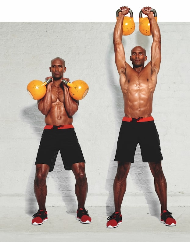 Double kettlebell push press