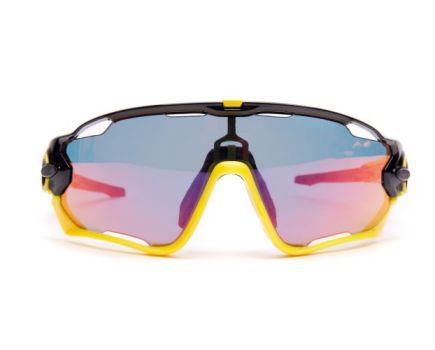 A pair of ventilated sports glasses