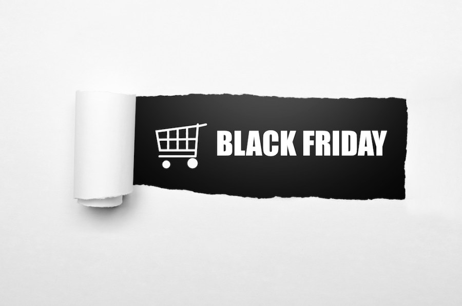 graphic of shopping trolley and Black Friday writing