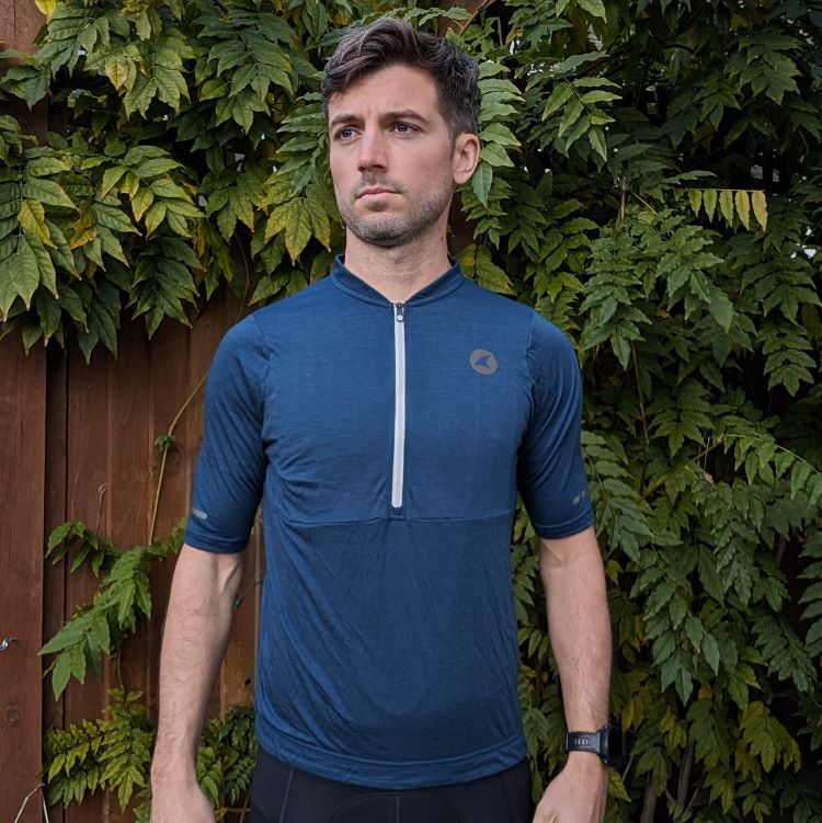 Man wearing a Pactimo cycling jersey