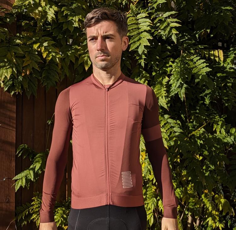 Man wearing a Rapha cycling top