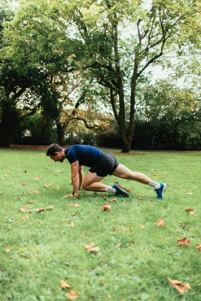 Man performing mountain climber exercise