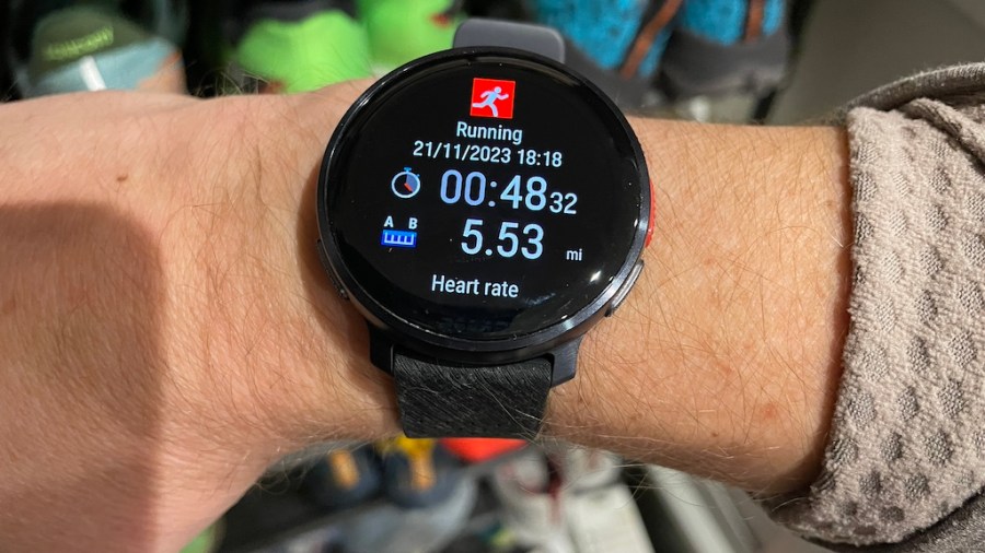 Polar Vantage V3 on runner's wrist