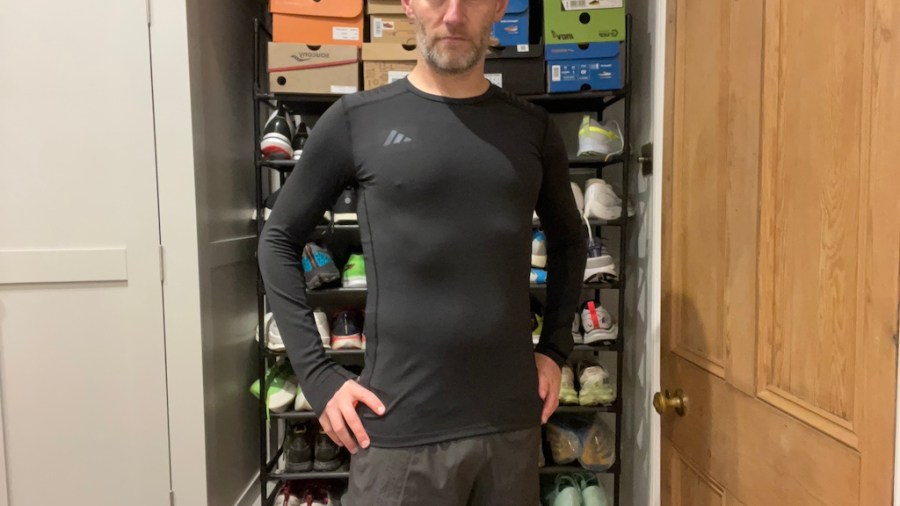 Adidas x rheon long sleeve top being worn by male product tester