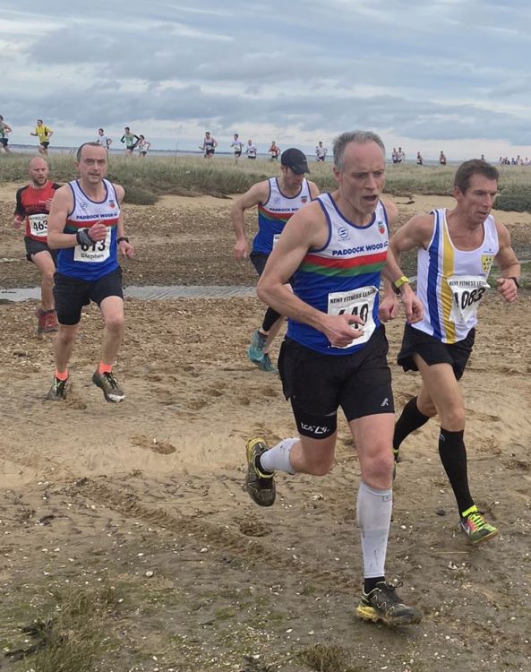 Participants in an off-road running race