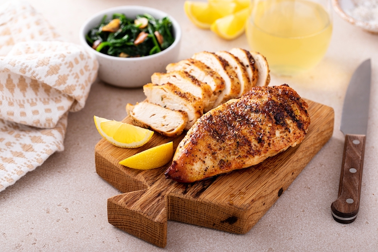 Sliced chicken breast