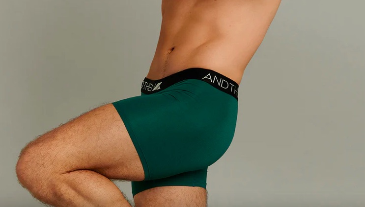 Close-up of a man wearing sports boxers