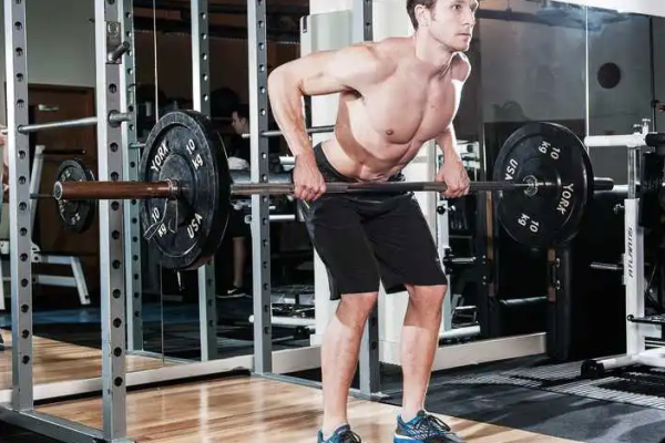 Man exercising with a barbell