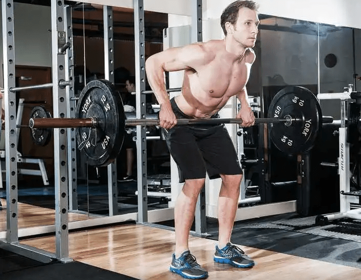 Man exercising with a barbell