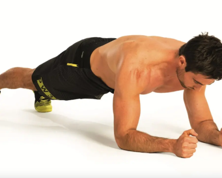 Man performing a plank exercise