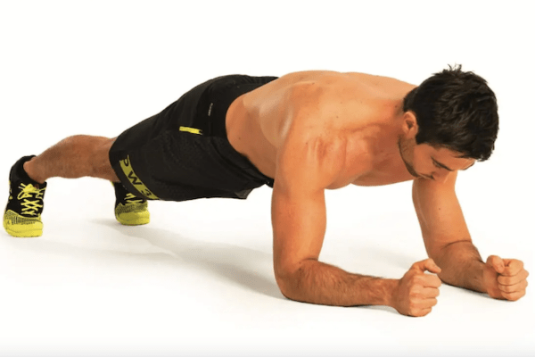 Man performing a plank exercise