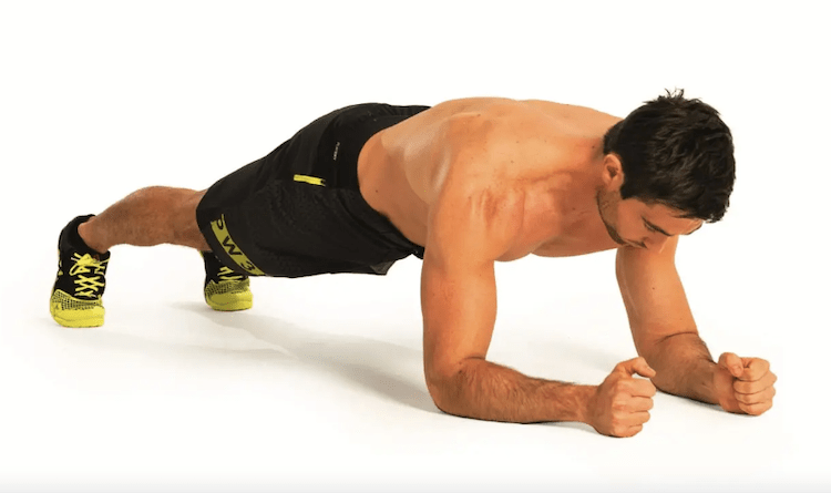 Man performing a plank exercise