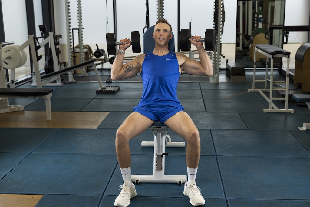 seated dumbbell shoulder press