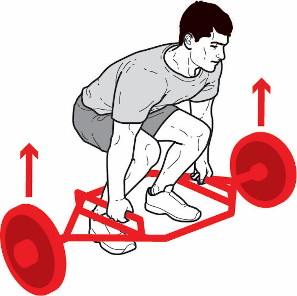 man performing trap bar deadlift