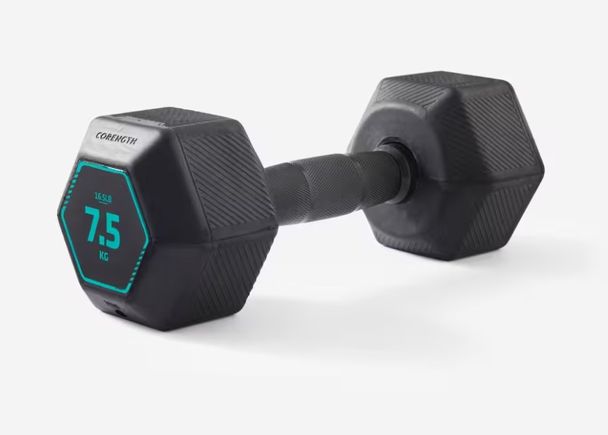 Product shot of a dumbbell