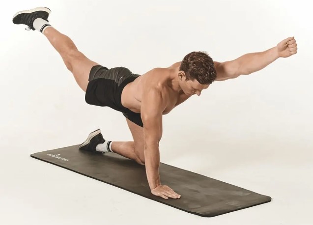 Man performing stretches for weight lifting