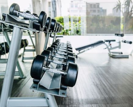 The interior of an empty gym