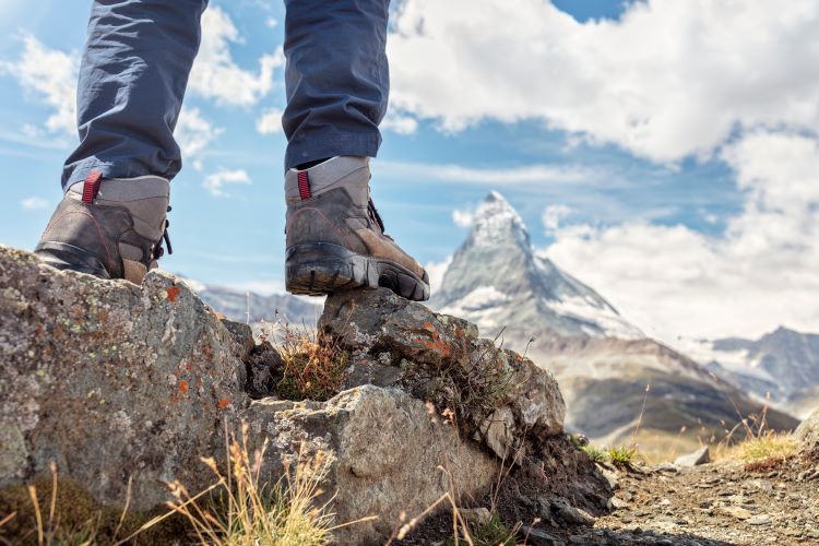 Close-up of a pair of hiking boots