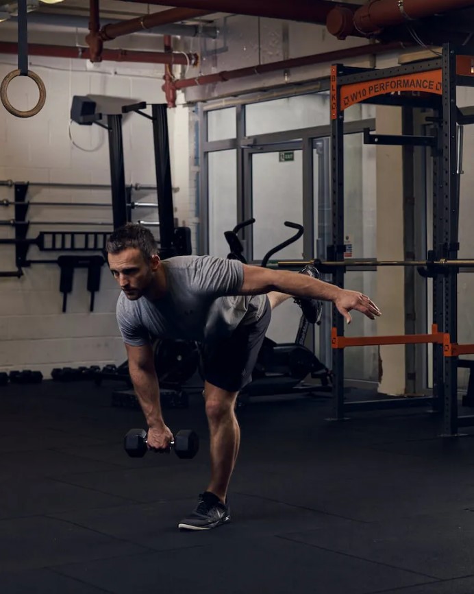 Man performing a single-leg Romanian deadlift