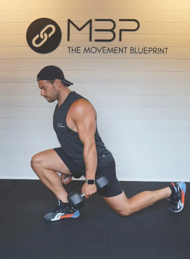 Man performing a split squat