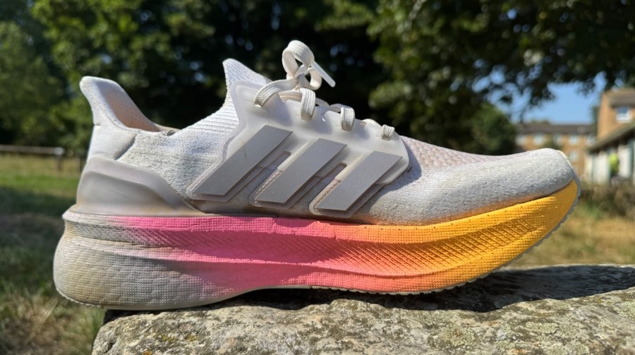 Close-up of an adidas running shoe