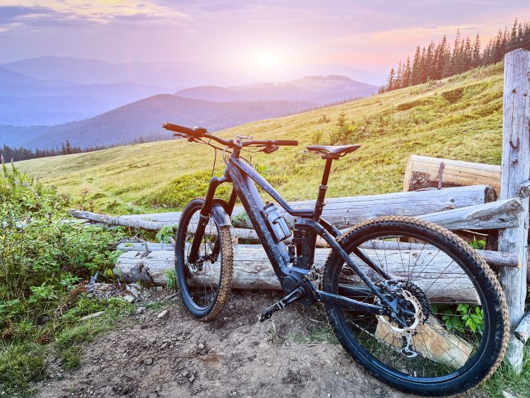 Electric bike at sunset