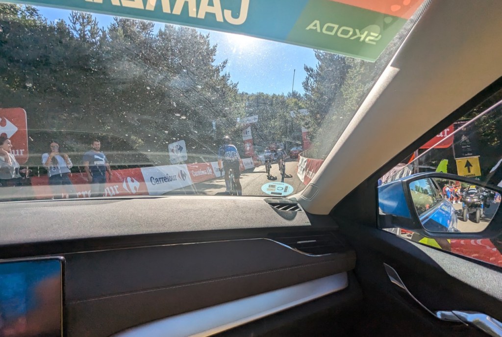 In the middle of the Vuelta bike race