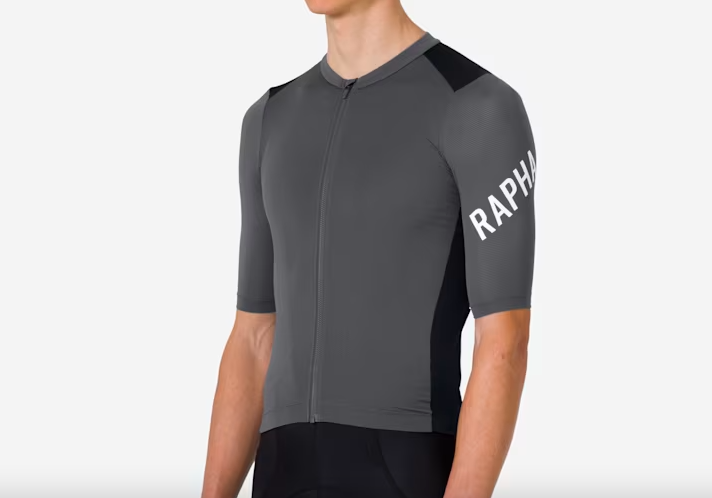 Close-up of a Rapha cycling jersey