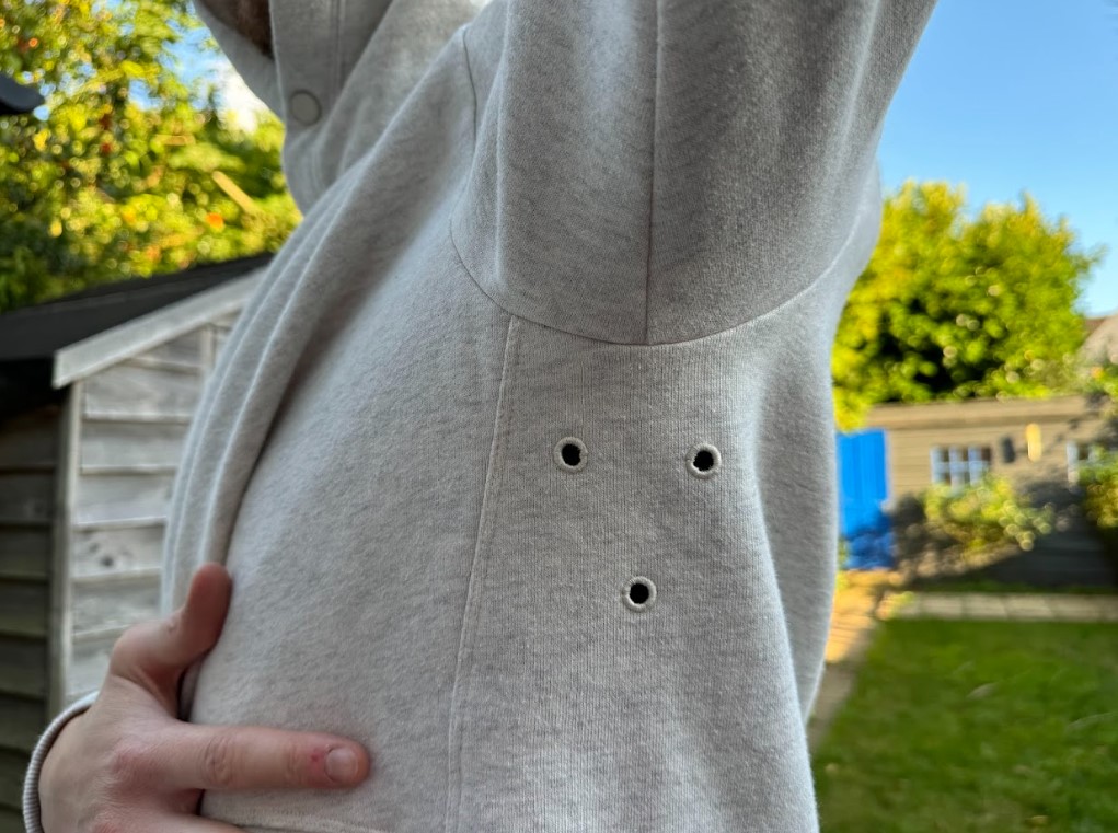 Close-up detail of the 1Rebel Tech Leisure Hoodie