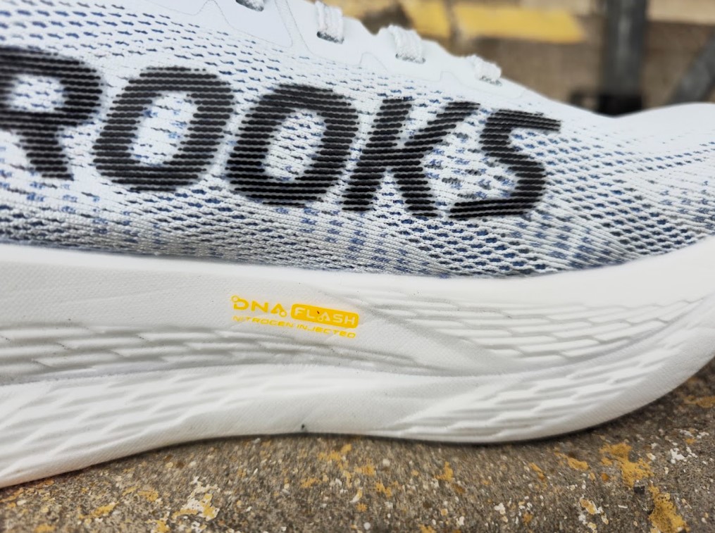 Close-up of a Brooks running shoe