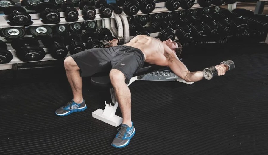 Man working out with dumbbells