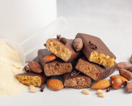 Protein bars, nuts and protein powder