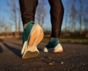 Close-up of a man's running shoes