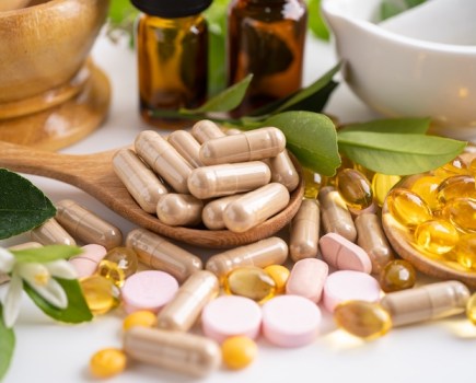 Supplements and vitamins of different shapes and sizes