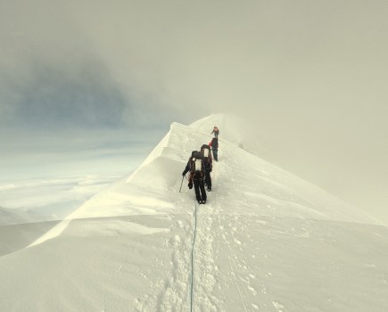 Climbers reaching the peak