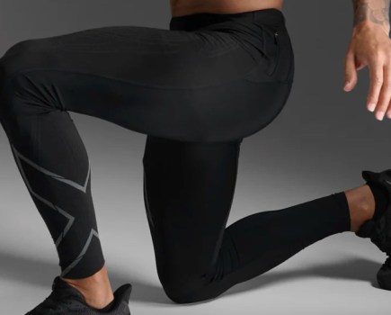 Product shot of a man wearing compression tights