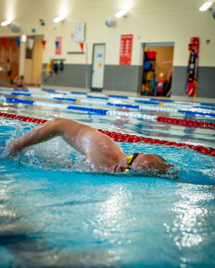 Billy builds his swim strength through tough interval sessions