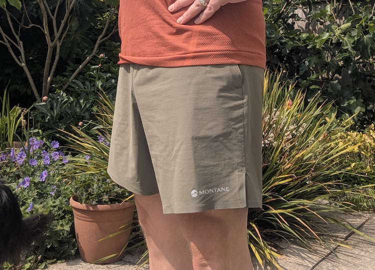 Close-up of a runner's shorts